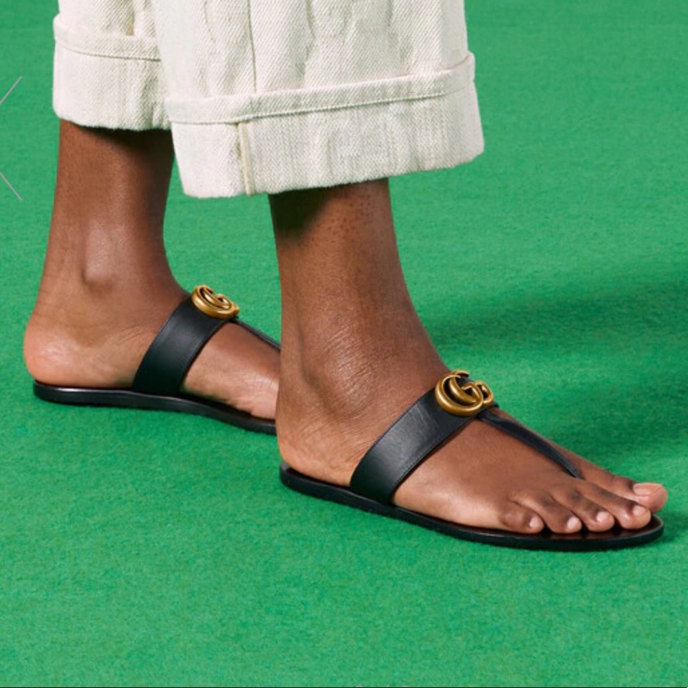 Gucci GG T-Strap Sandals - Picture 2 of 11